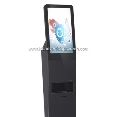 China Black Floor Standing LCD Screen For Advertising Public Service ADS 350 Nits Brightness for sale