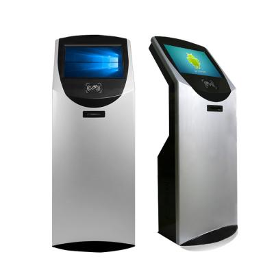 China 19'' Floor Stand Bank Self Service Touch Screen Kiosk With NFC Card Reader for sale