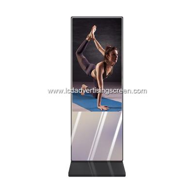 China 300Cd/M2 Fittness Advertising Mirror Kiosk Display Video Player for sale