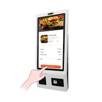 China Wall Mounting LCD Screen Kiosk 21.5 Inch Self Service Payment For Restaurant for sale