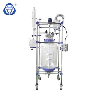 China Customized Size Jacketed Glass Reactor Vessel 150L-200L for sale