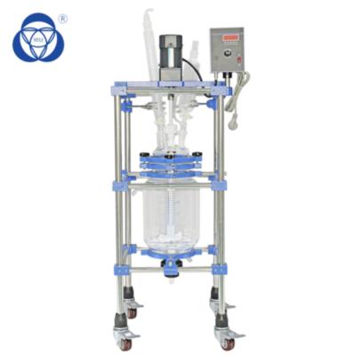 China 5L Laboratory Jacketed Glass Reactor Chemistry Batch Chemical Reactor for sale