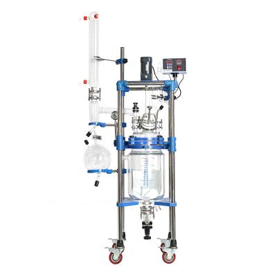 China 1-100L Big Glass Jacketed Laboratory Reactor Vessel for sale