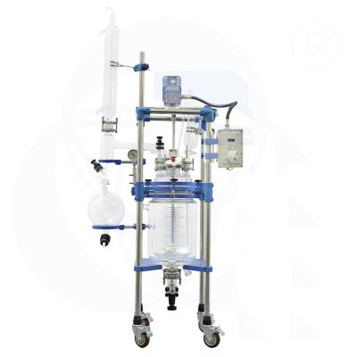China Advanced 316L Chemical Glass Reactor With PLC Control 304 Stainless Steel Pipe Ptee Stirring Bar for sale