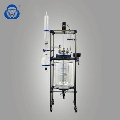 China Large Universal Glass Reactor Laboratory , Double Jacketed Glass Reactor Multi Function for sale