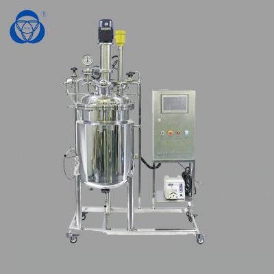 China Biodiesel Processing Double Layer Glass Reactor , Glass Reactor Laboratory Cycle Heating Cooling for sale