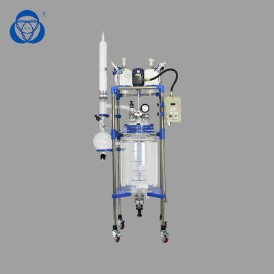 China Semi Automatic Jacketed Glass Reactor Vessel Double Layer Practical Strcture for sale