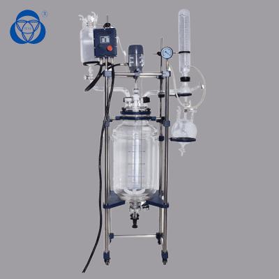 China 50 L Pyrex Double Lab Jacketed Glass Reactor Vessel With Vacuum Pump for sale