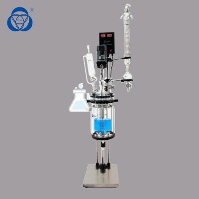 China Double Jacketed Agitated Reactor And Mini Pyrolysis Glass Reactor For Lab Use for sale