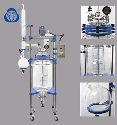 China Reaction Vessel Double Layer Autoclave Lab Glass Reactor With Column Condenser for sale