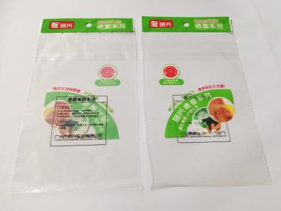China Upper Open 70microns Plastic Header Bag customized logo Wtih Sealing for sale