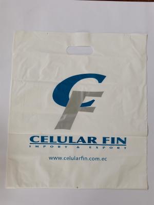 China Saco de plástico ISO9001 duro brilhante com os sacos de plástico cortados feitos sob encomenda dos punhos à venda