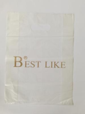 China Die Cut 160mic Thick Plastic Bags With Handles Accept Customized Logo for sale