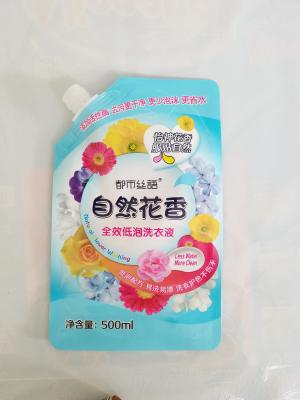 China Bright Surface PET Plastic Spout Pouch Capacity 500ml for Laundry Detergent for sale