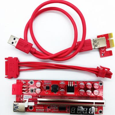 Chine 6pin 1x à la canalisation verticale VER009S d'USB 3,0 d'adaptateur de PCI Express de carte de supplément de 16x PCI Express à vendre