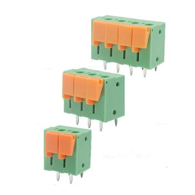 China 5.08mm Pitch PCB Screwless Spring Terminal Block Vertical Wiring Entry for sale