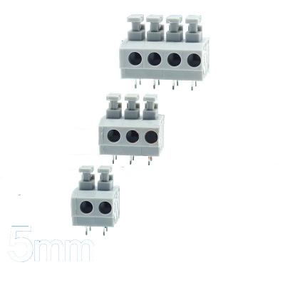 China 5.0mm Pitch Screwless Spring Clamp Terminal Blocks Jointable for sale