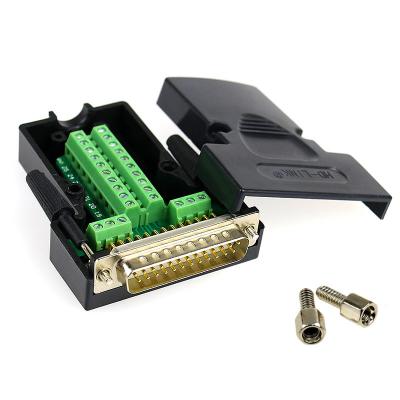 China DB25 D Sub 25 Pin Connectors to Terminal Blocks Adapter with housing for sale