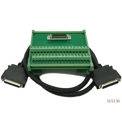 China SCSI 36 Pin Servo Connectors Terminal Blocks Breakout Board Adapter with 1 meter Cable for sale