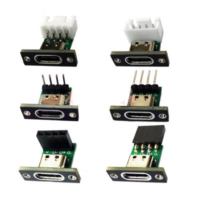 China USB Type-C  4 Pin Female Jack 2.54mm Connector Breakout PCB Board Charge Port USB Socket Type C for sale