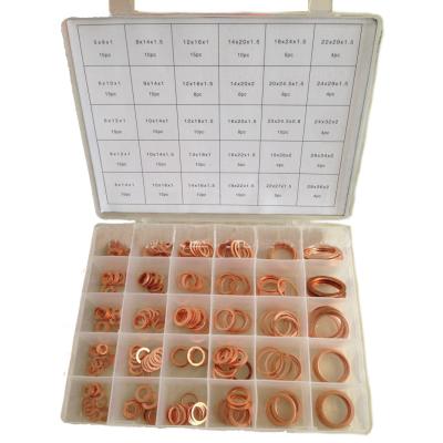 China 286pcs 30 Sizes Metric Copper Flat Ring Washer Gaskets Assortment Set Kit IMPA813080 for sale