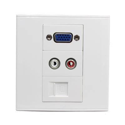 China VGA Audio Network Port Modular Faceplate Wall Plate Outlet Terminal Block Socket Panel for sale
