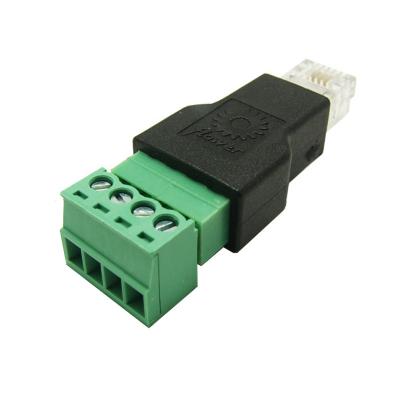 China RJ11 6P4C Male Connector Modular Plugs to 4 Pin Screw Terminal Blocks Adapter for sale