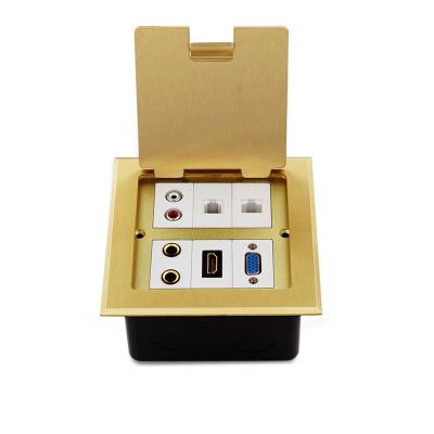 China VGA  Audio HDMI Multimedia Combination  Brass Floor Ground Sockets Outlet Box Waterproof for sale