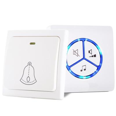 China No Battery Wireless Door Bell Waterproof Plug-in Wall Socket Push Switch Button Doorbell 85V - 265V AC for sale