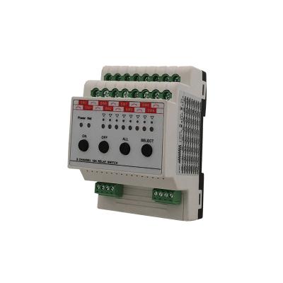 China Smart Home Lighting Control Unit Relay Switch Module 8 Way 16A In Line With RS485 Modbus Protocol for sale