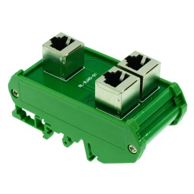 China RJ45 8P8C Female Jack  Extension Cable Adapter Splitter Buss Board Din Rail for sale