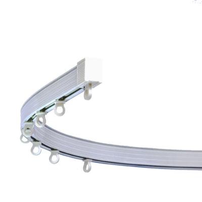 China Cortina curvada ventana plástica Bendable resistente Rod Track Rail Inner Pulley de poste del aluminio en venta