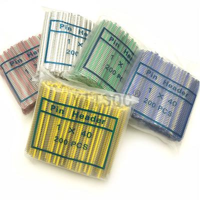 China Colored 40 Pins 2.54mm Single Row  Straight Pin Header Male Connector Strip for Arduino for sale