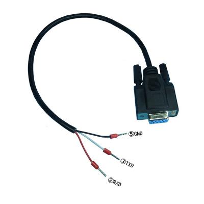 China DB9 Female Connector RS232 Serial RXD TXD GND Port to 3-pin Terminals Exapansion Cable for sale