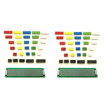 China 62pcs Colored 2.54mm Single Row Straight Pin Header Female Socket PCB Board Connectors for sale