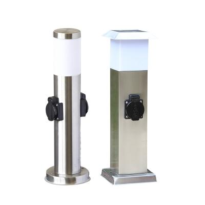 China Stainless Steel Outdoor Garden Electrical Power Sockets Outlet LED Post Light Yard Stake for sale
