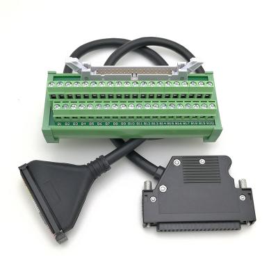 China IDC40 40 pin Connector Terminal Blocks Breakout Board 1M Cable for Mitsubishi PLC I/O Module for sale