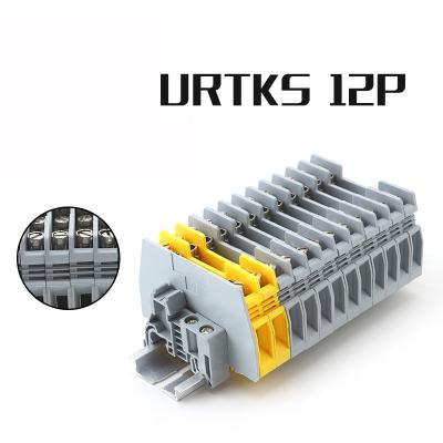 China URTK/S 6mm² Din Rail Test Terminal Blocks Strips Screw Clamping for sale