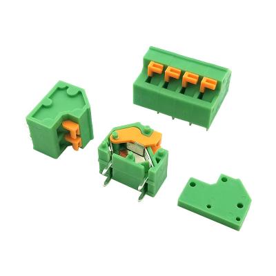 China 5.08mm 0.2” Pitch Screwless Spring Clamp PCB Terminal Blocks Jointable Green for sale