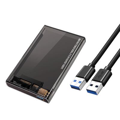 China Caja externa transparente de la caja portátil del SSD de la pulgada HDD del recinto 2,5 del disco duro del puerto USB3.0 en venta