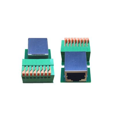 Chine Le connecteur femelle 8P8C de l'Ethernet RJ45 à jaillir carte PCB de rabattement d'adaptateur de TB a monté à vendre