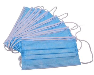 China Non Woven 3 Ply Disposable Face Mask Consumable Blue Color Anti Pollution for sale