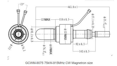 Κίνα Magnetron 75kW 915MHz CW ξεπαγώνω συμπύκνωσης θέρμανσης μικροκυμάτων προς πώληση