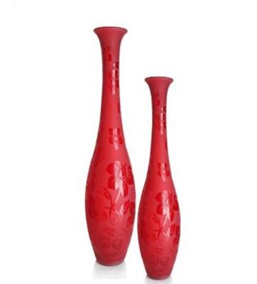 Κίνα Ειδικά κόκκινα Vases γυαλιού τέχνης με το σχέδιο ηλίανθων για τη διακόσμηση σπιτιών/ξενοδοχείων προς πώληση