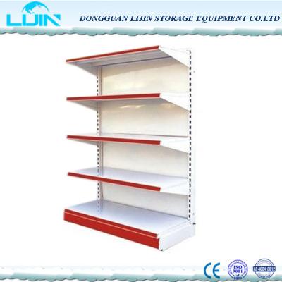China Double / Single Sided Convenience Store Shelving , Metal Grocery Display Racks for sale