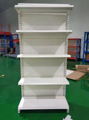 China White Supermarket Display Racks  ,  Easy Assembly Convenient Store Display Shelf for sale