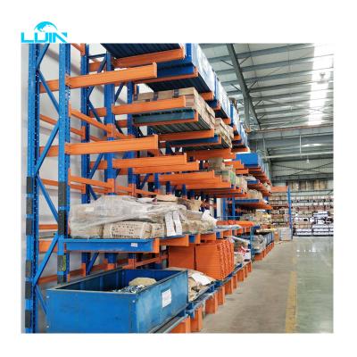 China 2000kg Capacity Steel Tube Cantilever Rack Shelves For Fabric Roll Storage for sale