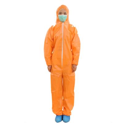 China Impervious Disposable Protective Wear , Non Woven Orange Disposable Coveralls for sale