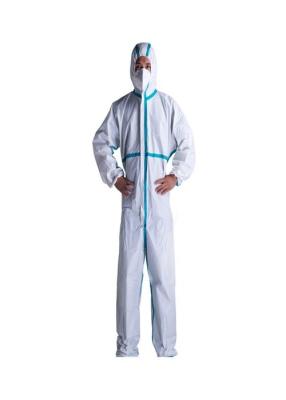 China Anti Viral Disposable Coverall Suit With Acid And Alkali Corrosion Resistance for sale