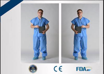 China Short Sleeve Disposable Protective Gowns , Breathable Disposable Surgical Scrubs for sale